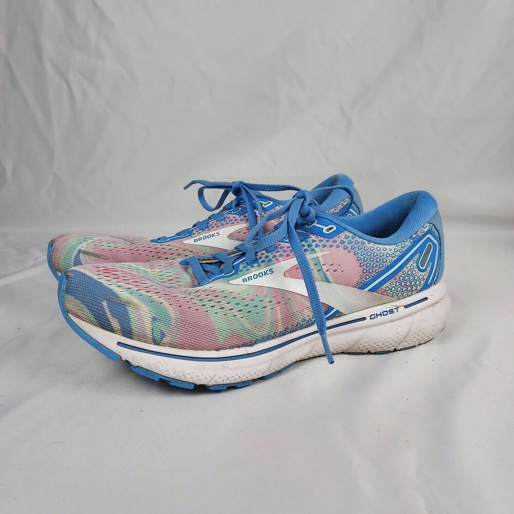 Brooks Ghost 14 Womens Sz 9 B Blue Pink Unity Together Running Shoes